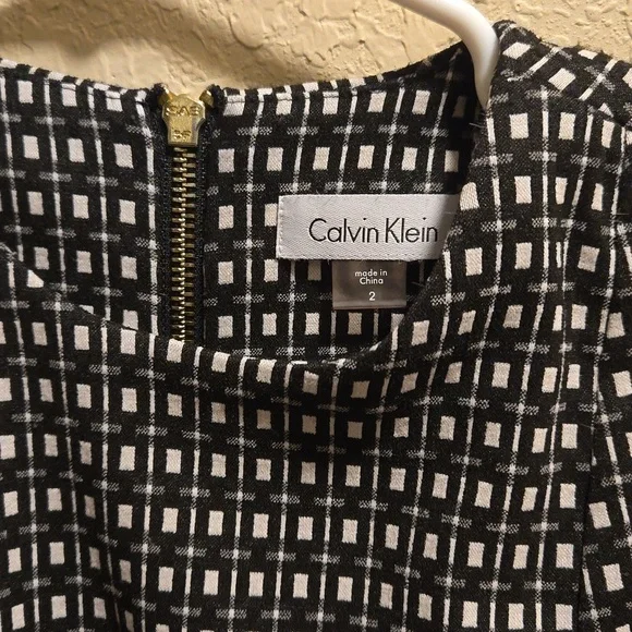 Calvin Klein Dress Black and White Print Dress Size 2 - Picture 2 of 8